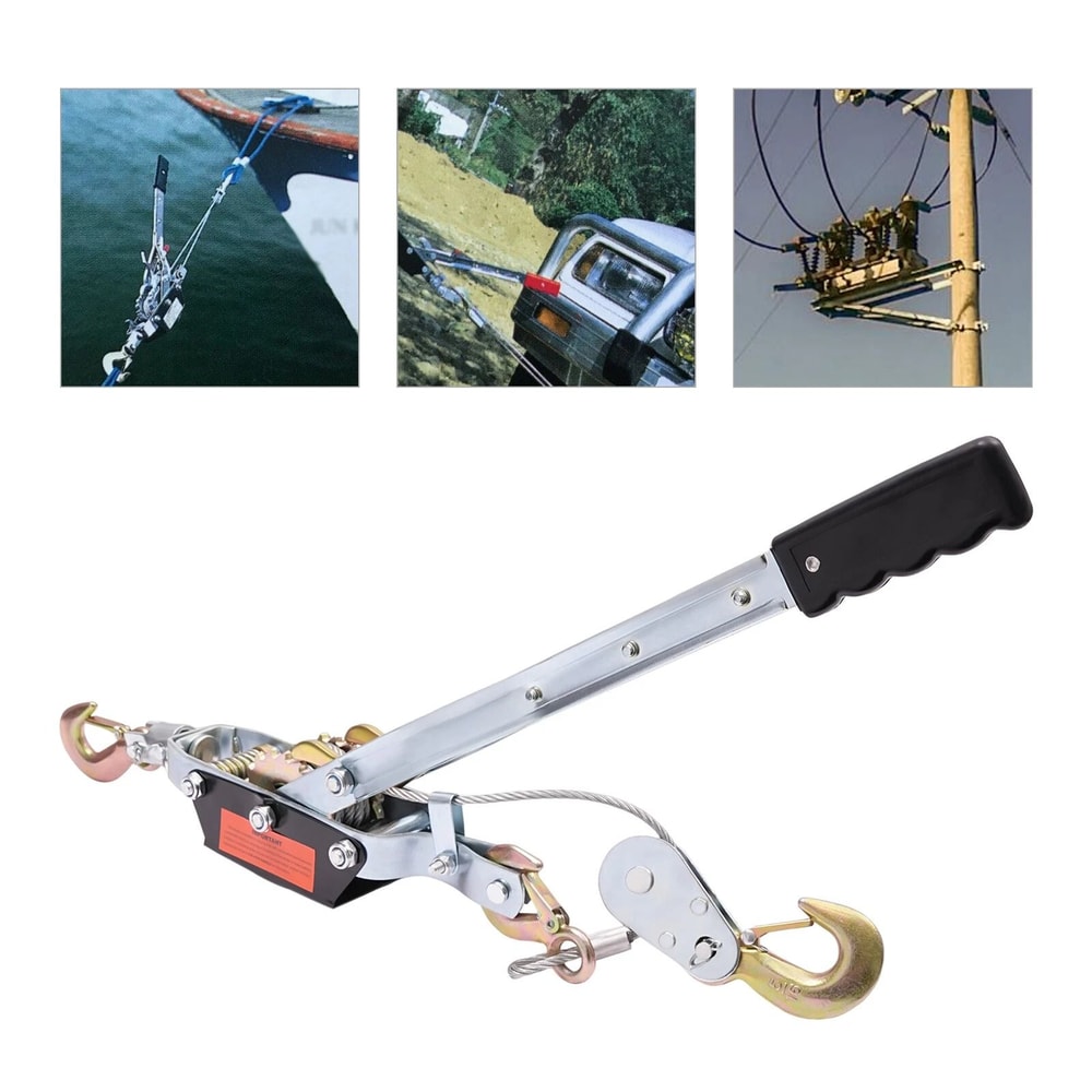 Manual Cable Winch Puller Dual Gear Come Along Tool For Tough Pulls 9