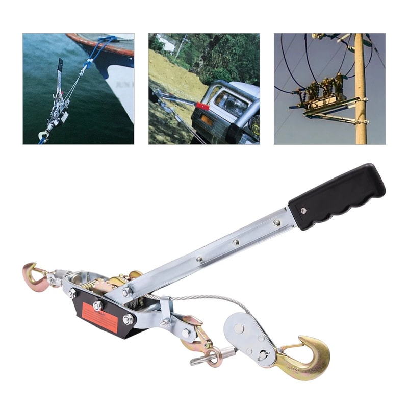 Manual Cable Winch Puller Dual Gear Come Along Tool For Tough Pulls 9