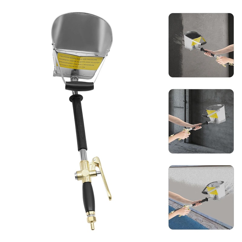 Heavy Duty Mortar Hopper Gun Concrete Wall Plaster Sprayer Tool 7