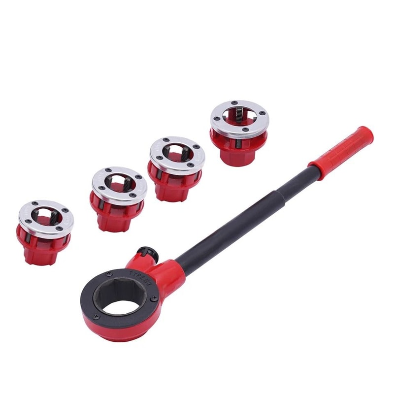 Heavy Duty Ratchet Pipe Threader With Dies For Steel Iron Pipes 3