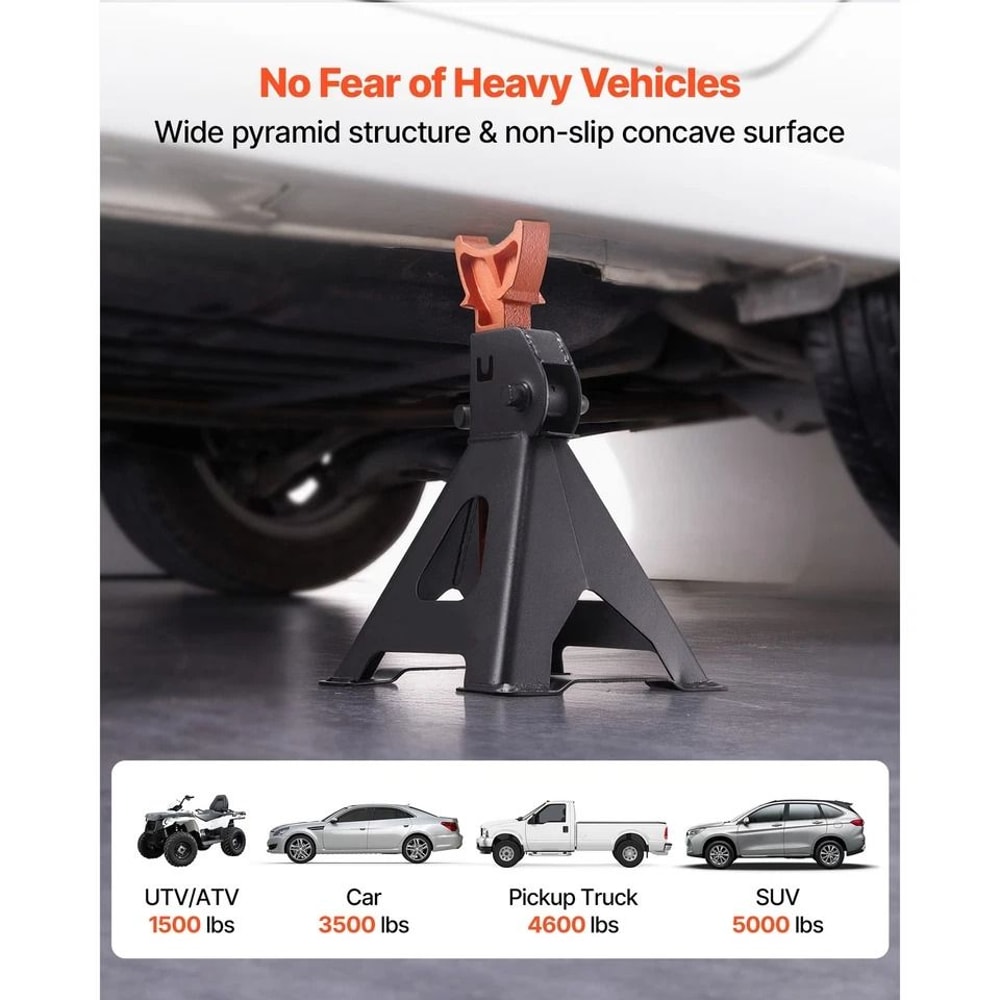 Heavy Duty Steel Auto Jack Stands Ton SUV Lift 2