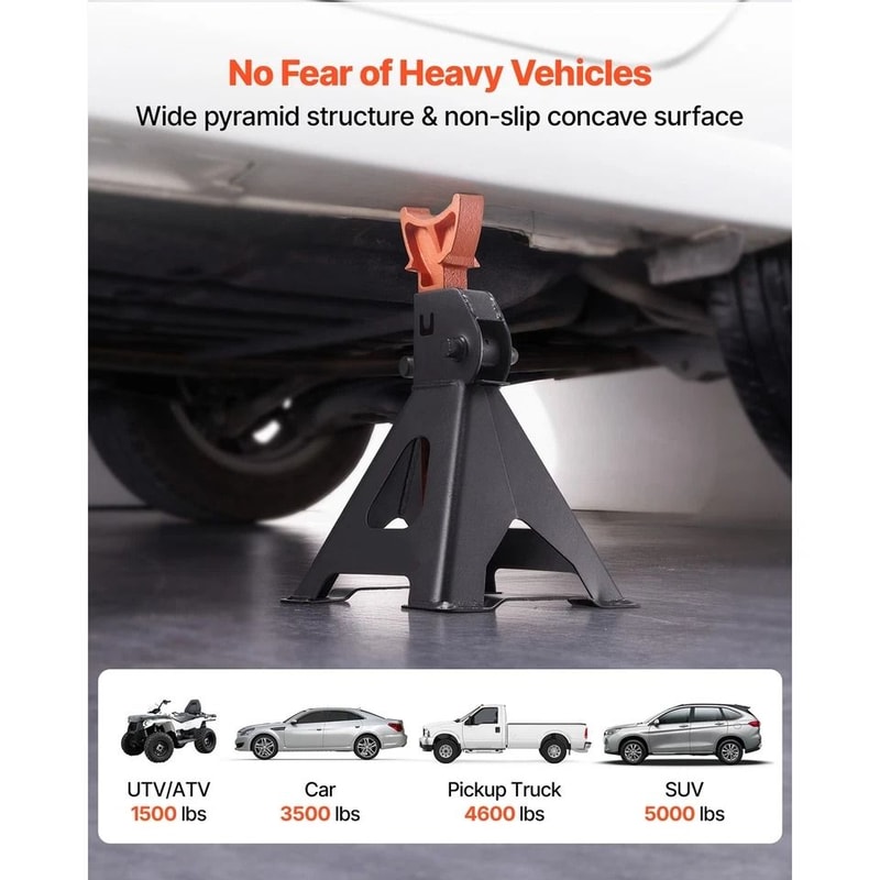 Heavy Duty Steel Auto Jack Stands Ton SUV Lift 2