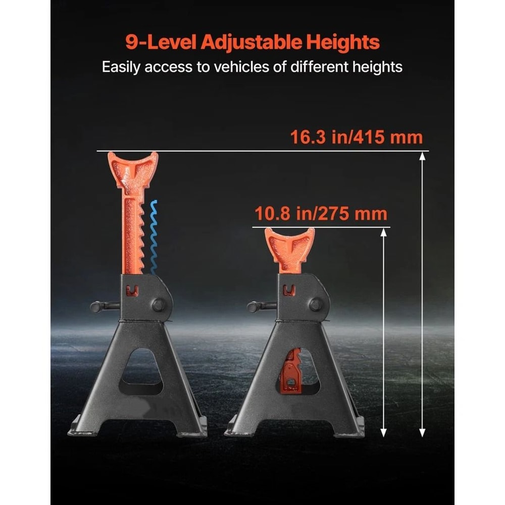 Heavy Duty Steel Auto Jack Stands Ton SUV Lift 3