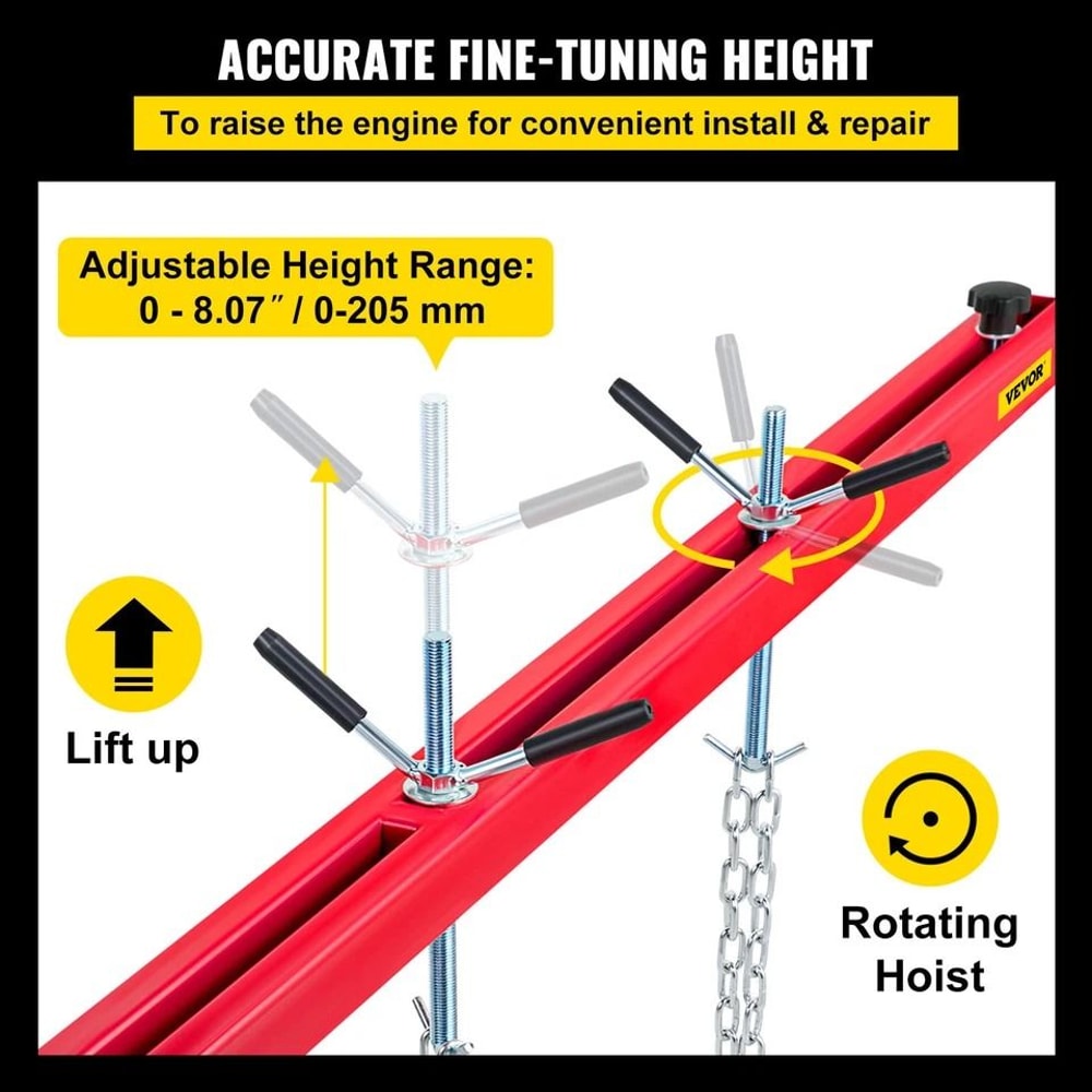 Capacity Engine Support Bar With Dual Hook Transverse Lifter Motor Hoist 3