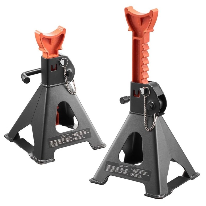 Heavy Duty Ton Jack Stands Adjustable Height Pair With Double Locking Safety 6