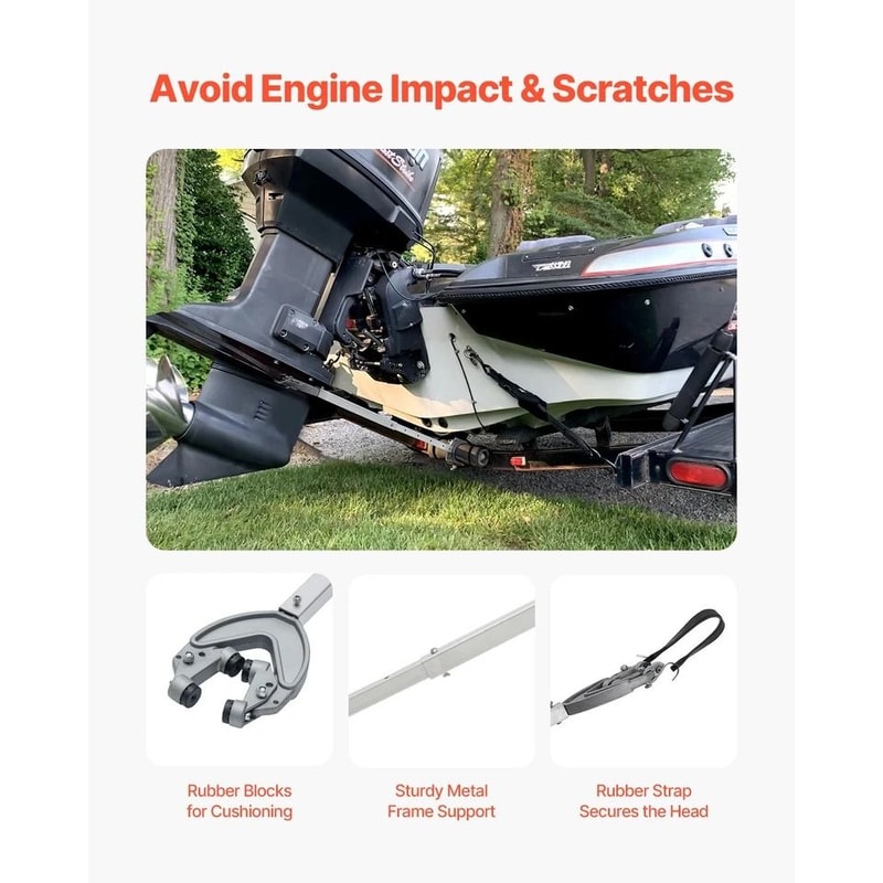 Adjustable Boat Transom Saver With Reinforced Head Motor Support 2