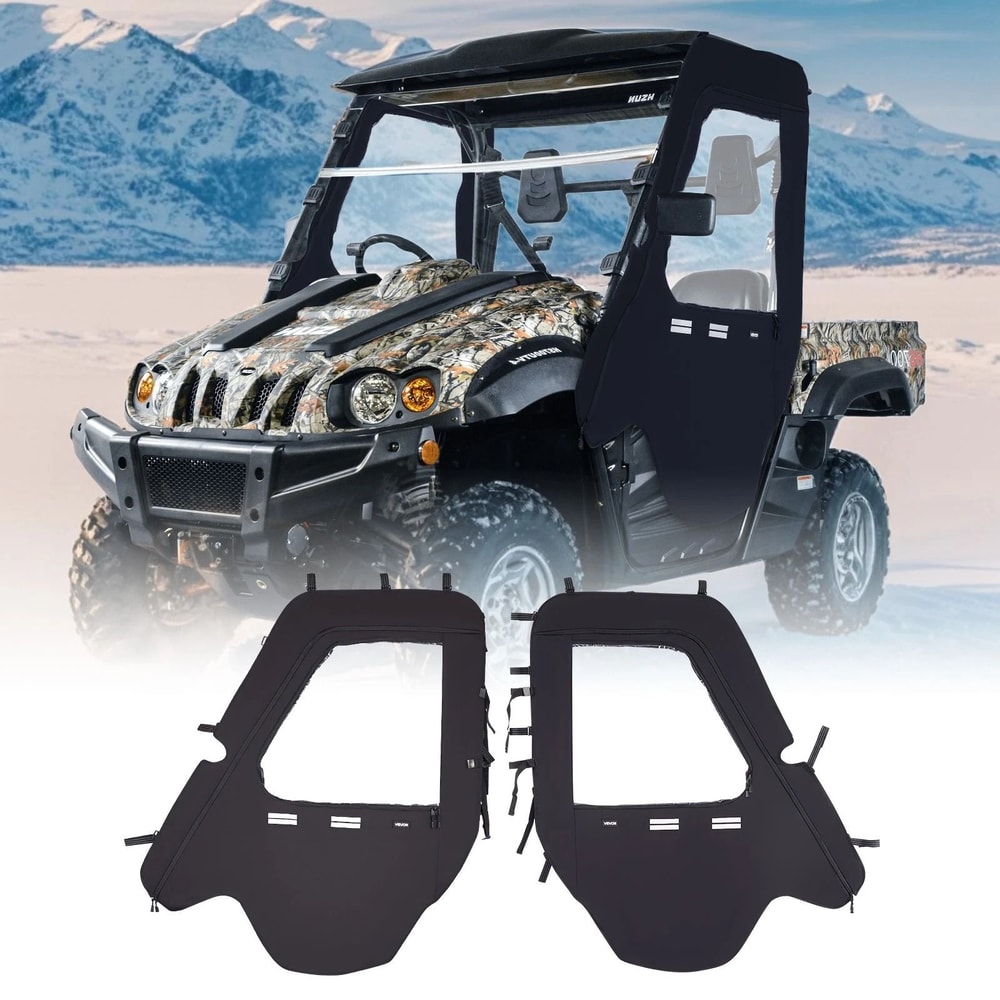 Soft UTV Cab Enclosure Upper Doors Zipper Set For Hisun Durable Replacement UTV Door Zippers 0