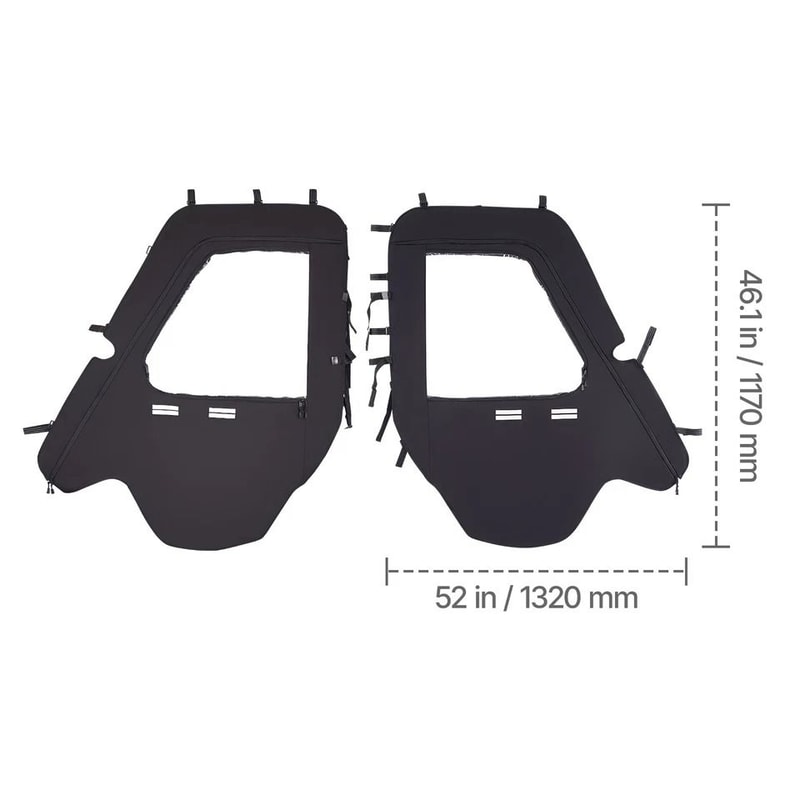 Soft UTV Cab Enclosure Upper Doors Zipper Set For Hisun Durable Replacement UTV Door Zippers 5