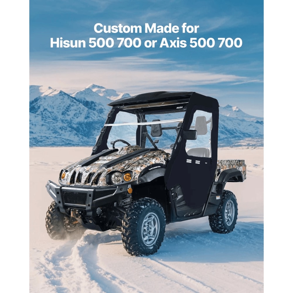 Soft UTV Cab Enclosure Upper Doors Zipper Set For Hisun Durable Replacement UTV Door Zippers 7