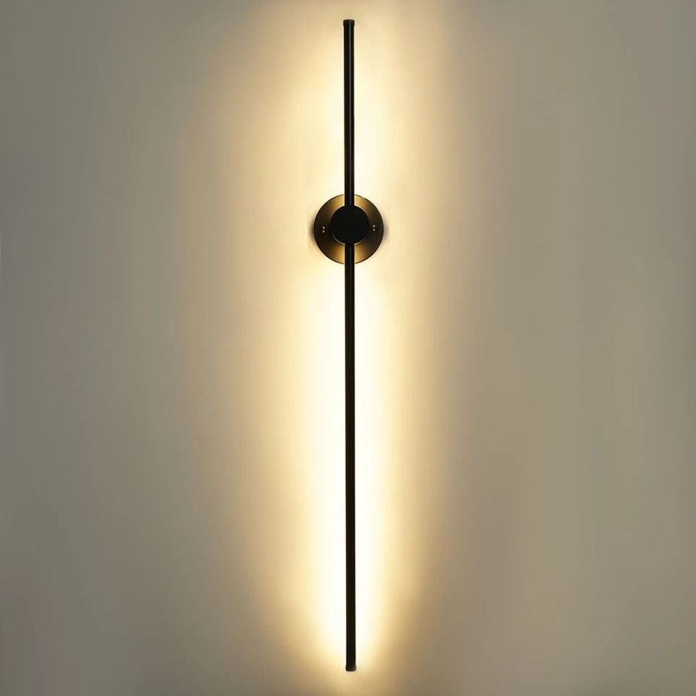 Modern Black LED Wall Light Linear Wall Lamp Sleek Indoor Outdoor Lighting 1
