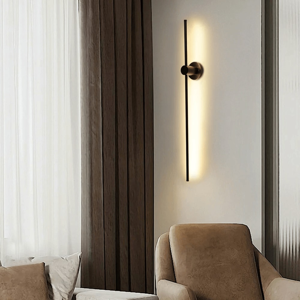 Modern Black LED Wall Light Linear Wall Lamp Sleek Indoor Outdoor Lighting 4