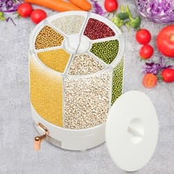 premium grid rotating dry food dispenser & cereal storage container for kitchen organization