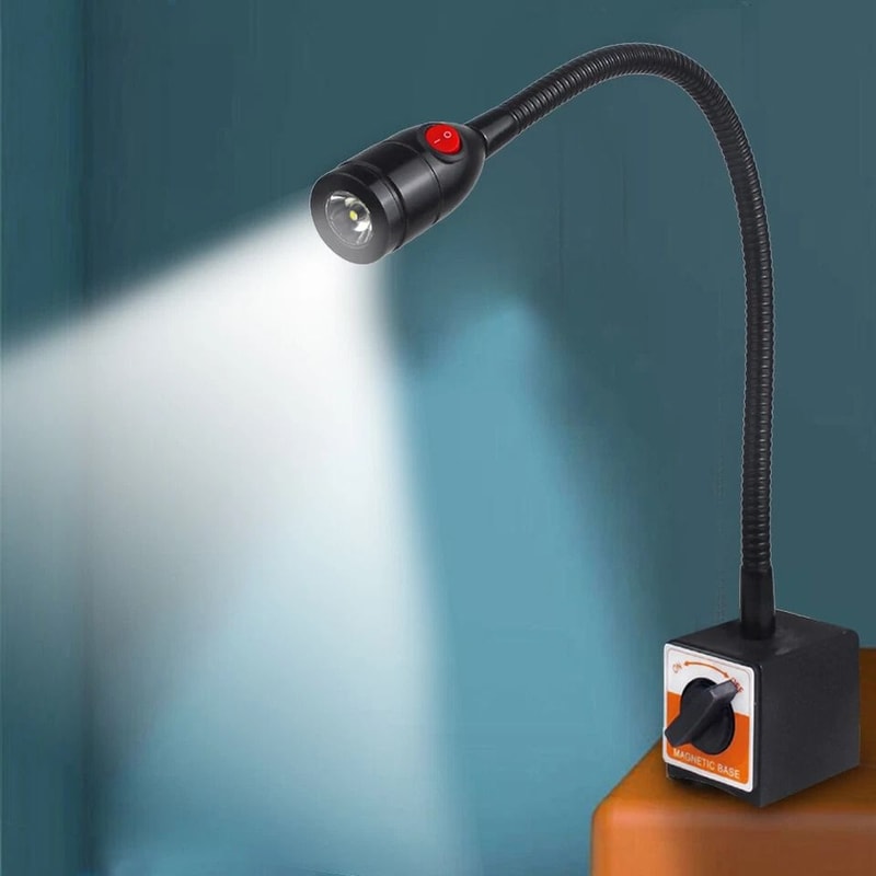Adjustable LED Work Light For CNC Machines With Magnetic Gooseneck Base 1