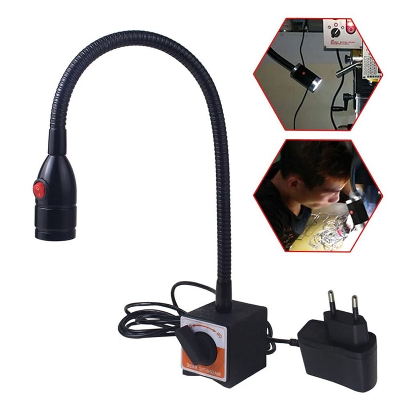 Adjustable LED Work Light For CNC Machines With Magnetic Gooseneck Base 2