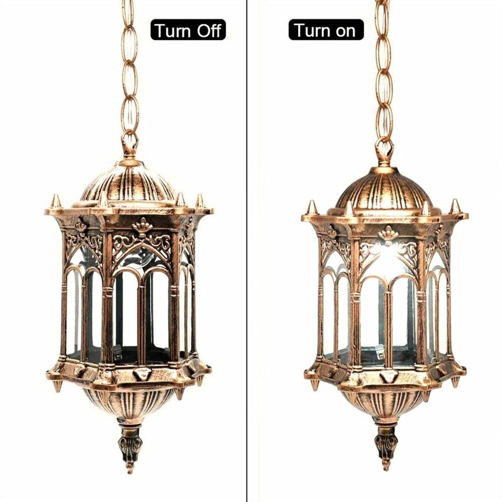 Vintage Industrial Outdoor Pendant Light Fixture Classic Bronze Ceiling Lamp With Socket 5