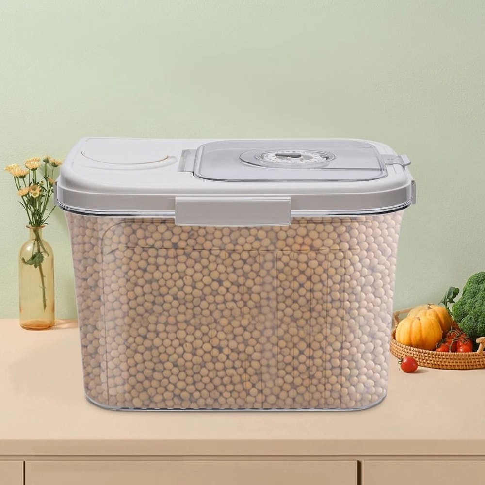 Rice Dispenser Dry Food Storage Container Premium Rice Storage Organizer With Measuring Cup 2