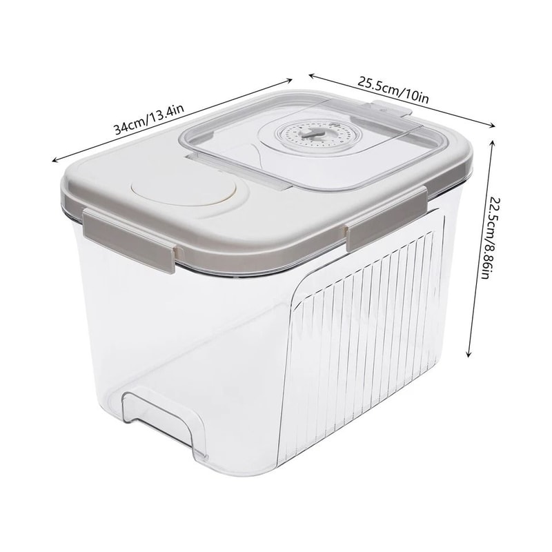 Rice Dispenser Dry Food Storage Container Premium Rice Storage Organizer With Measuring Cup 3