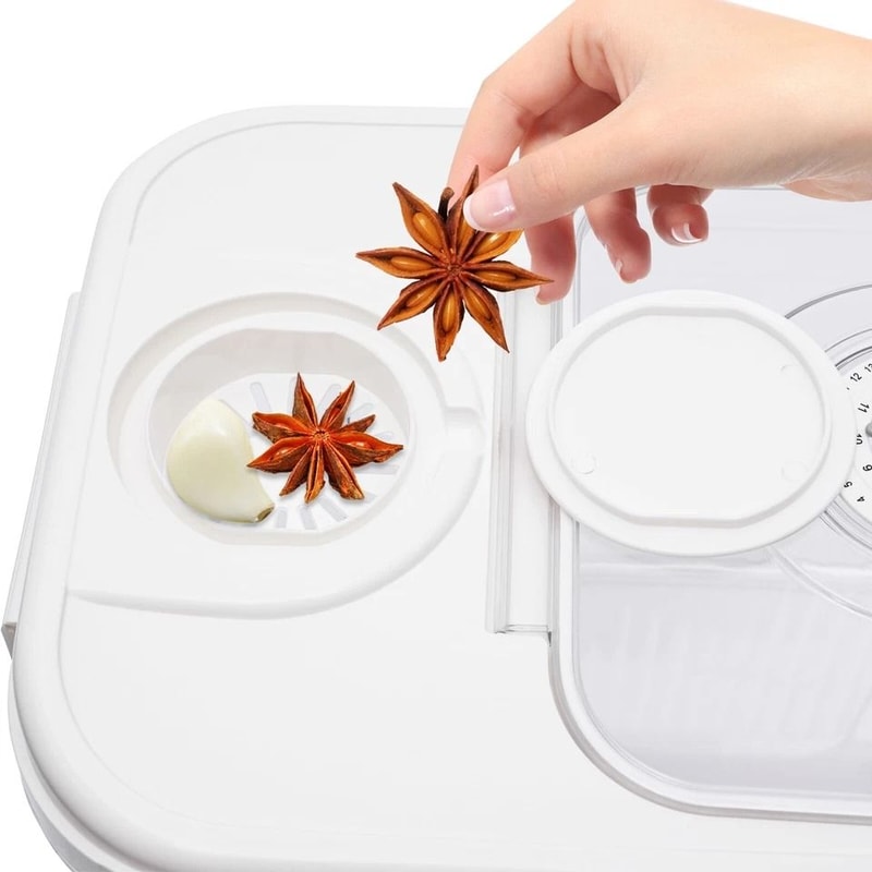 Rice Dispenser Dry Food Storage Container Premium Rice Storage Organizer With Measuring Cup 6