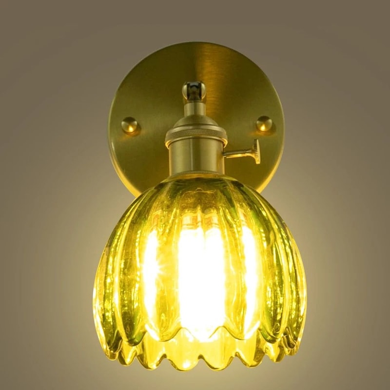 Nordic Green Metal Flower Wall Sconce Light For Bedroom 1