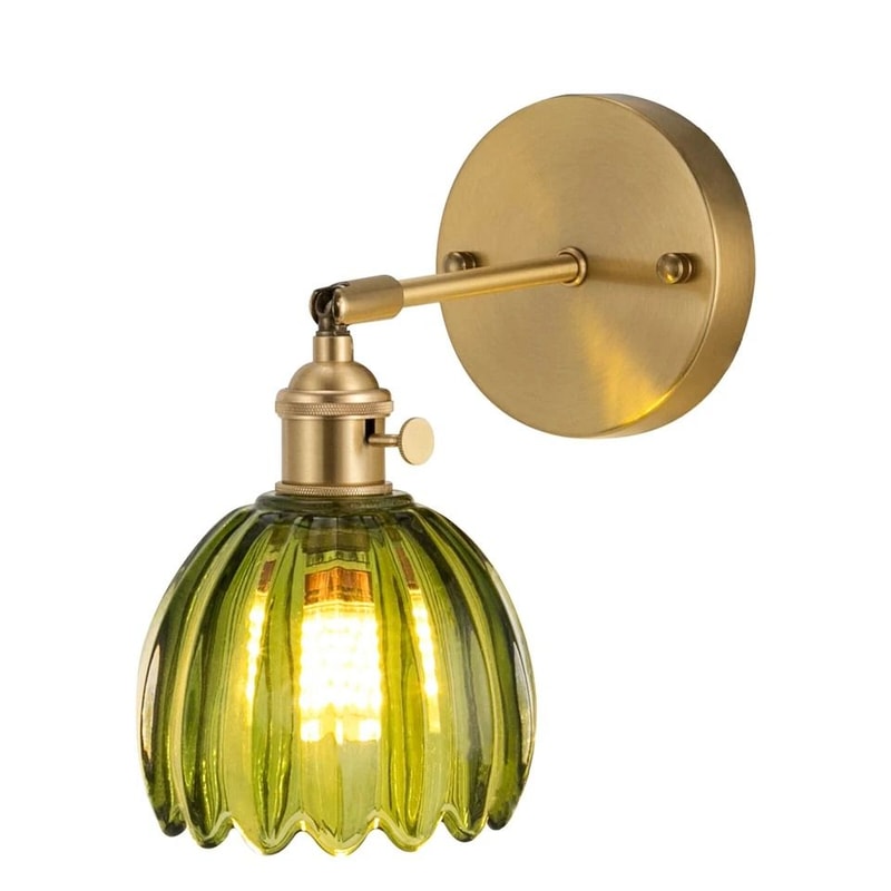 Nordic Green Metal Flower Wall Sconce Light For Bedroom 3