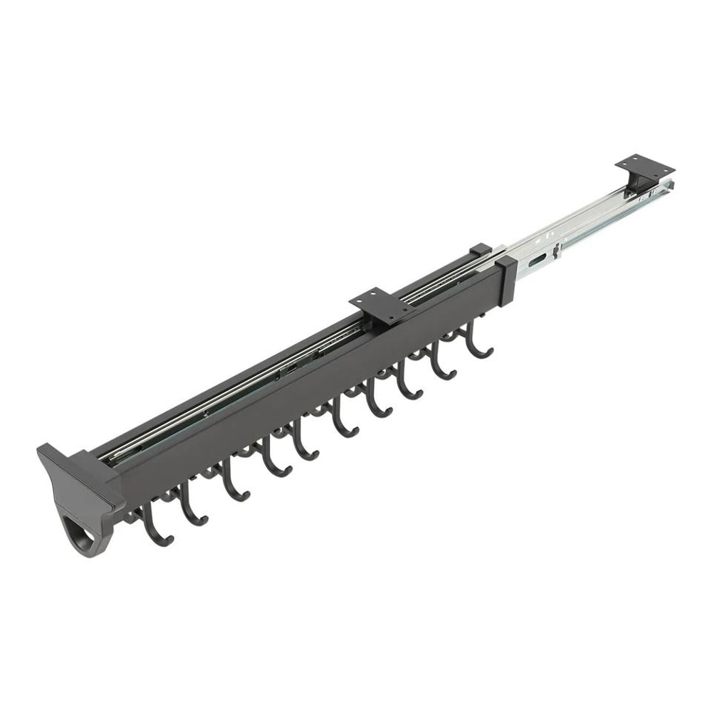 Premium Pull Out Broom Mop Storage Rack Wall Organizer With Hooks 5