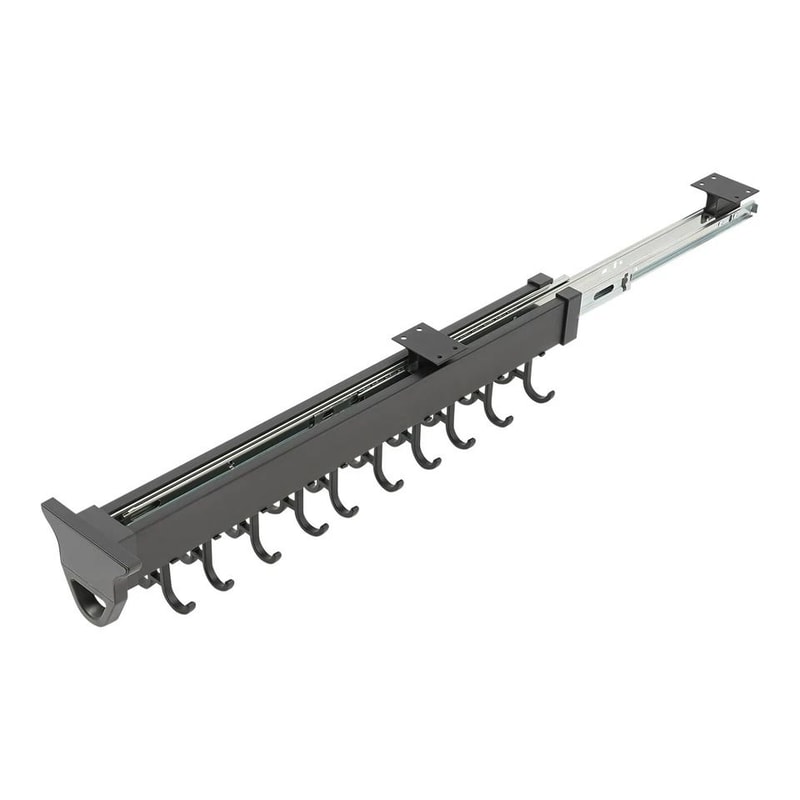 Premium Pull Out Broom Mop Storage Rack Wall Organizer With Hooks 5