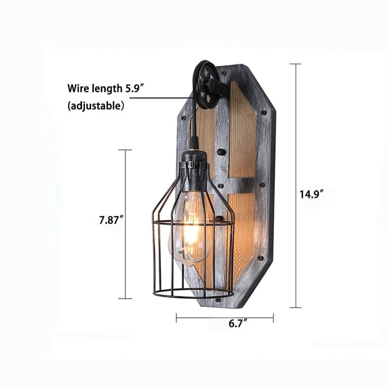 Vintage Industrial Farmhouse Wall Sconce Rustic Metal Wall Light Fixture 1