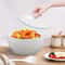 Elegant White Ceramic Soup Tureen With Glass Lid Ladle Durable Kitchen Serveware 1