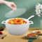 Elegant White Ceramic Soup Tureen With Glass Lid Ladle Durable Kitchen Serveware 2