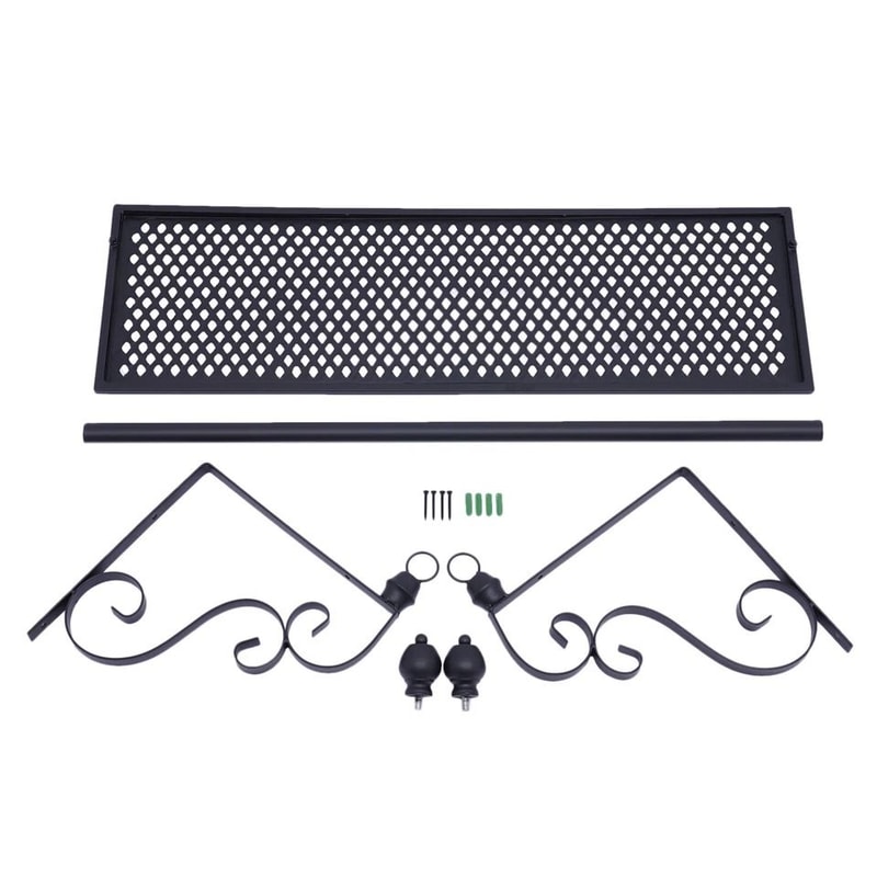 Durable Wall Mounted Coat Rack With Wrought Iron Coat Rack Shelf Hanging Rod Space Saving Closet O 2