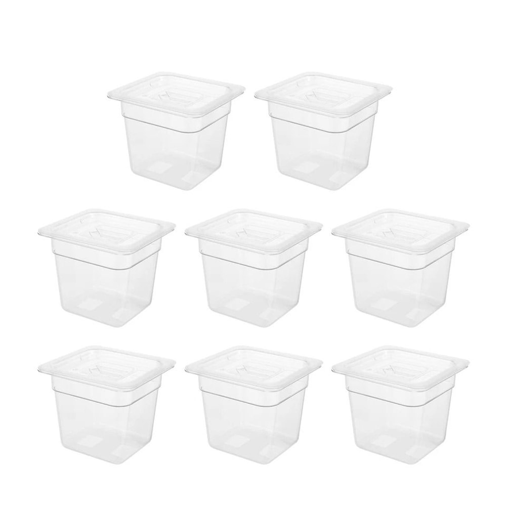Clear Polycarbonate Size Food Pan Set With Lids Commercial Storage Prep Pans 1