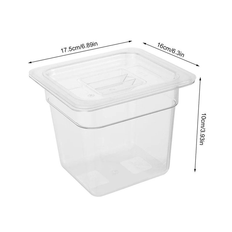 Clear Polycarbonate Size Food Pan Set With Lids Commercial Storage Prep Pans 4
