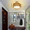 Rustic Rattan Ceiling Light Fixture Boho Flush Mount Chandelier Lamp 9