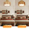 Rustic Rattan Ceiling Light Fixture Boho Flush Mount Chandelier Lamp 1