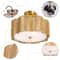 Rustic Rattan Ceiling Light Fixture Boho Flush Mount Chandelier Lamp 2