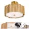 Rustic Rattan Ceiling Light Fixture Boho Flush Mount Chandelier Lamp 3