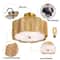 Rustic Rattan Ceiling Light Fixture Boho Flush Mount Chandelier Lamp 4