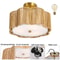 Rustic Rattan Ceiling Light Fixture Boho Flush Mount Chandelier Lamp 5