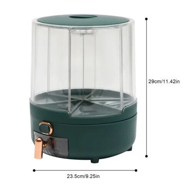 Grid Rice Dispenser Container Dry Grain Storage Rotating Kitchen Storage Organizer 1