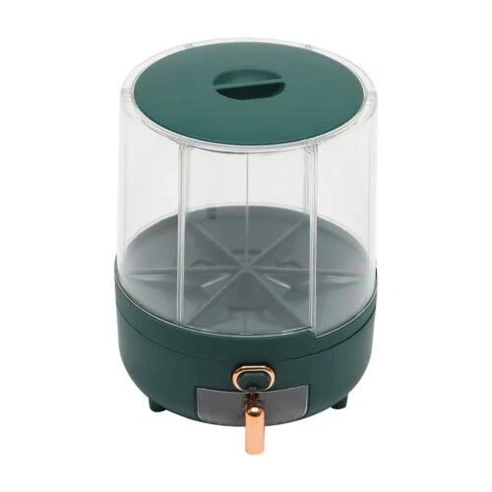 Grid Rice Dispenser Container Dry Grain Storage Rotating Kitchen Storage Organizer 2