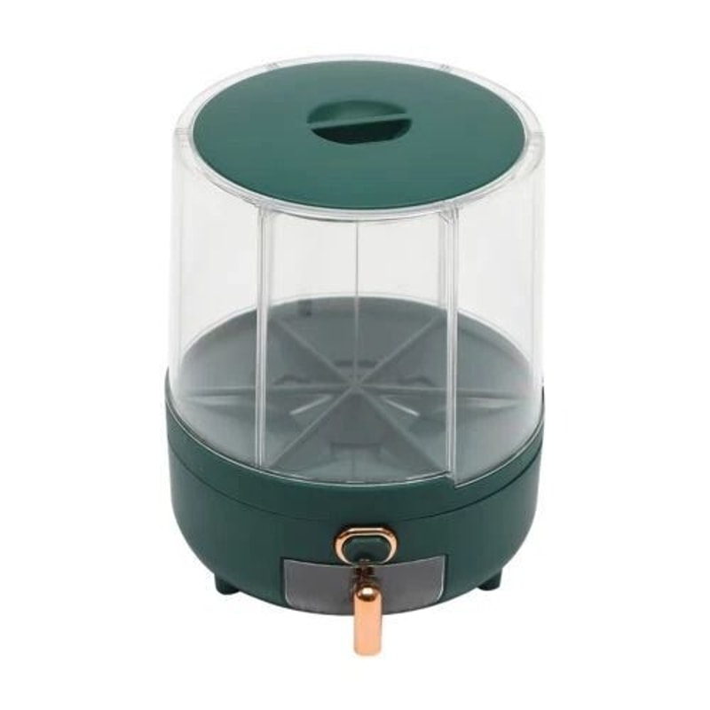 Grid Rice Dispenser Container Dry Grain Storage Rotating Kitchen Storage Organizer 2