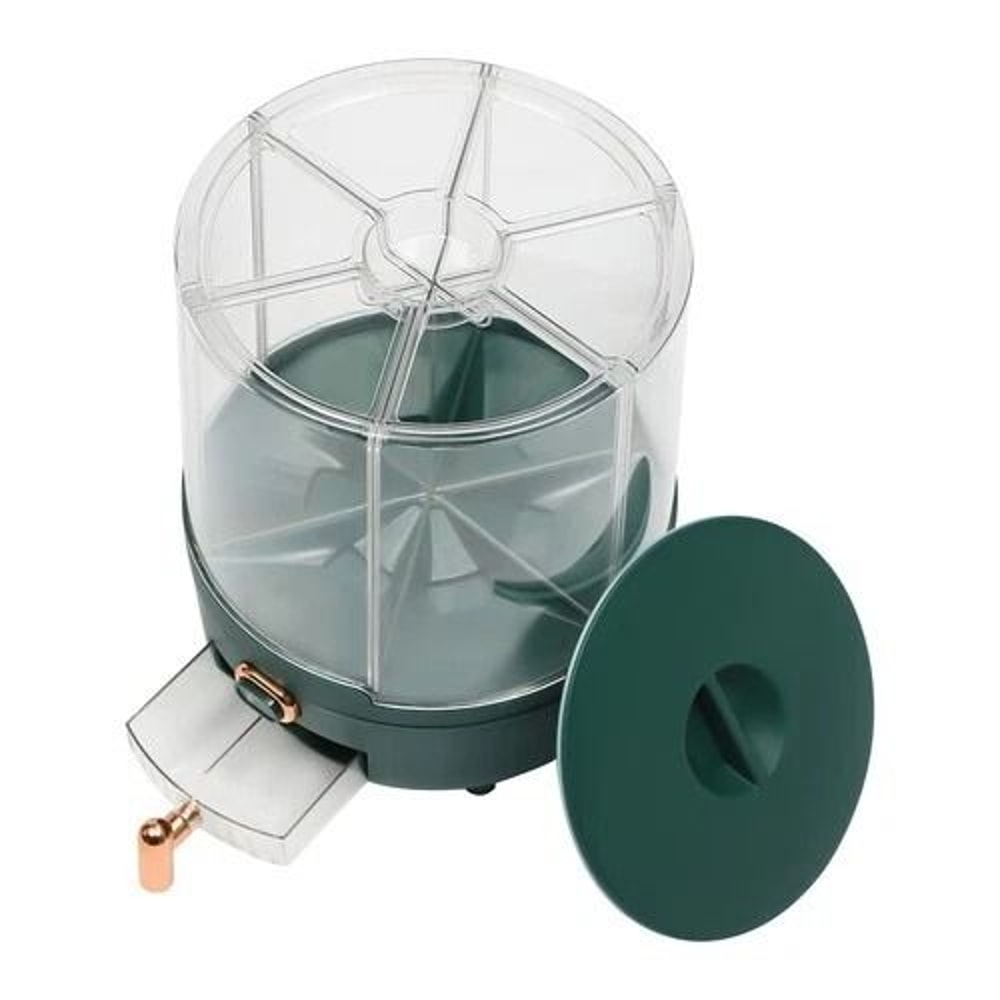 Grid Rice Dispenser Container Dry Grain Storage Rotating Kitchen Storage Organizer 4