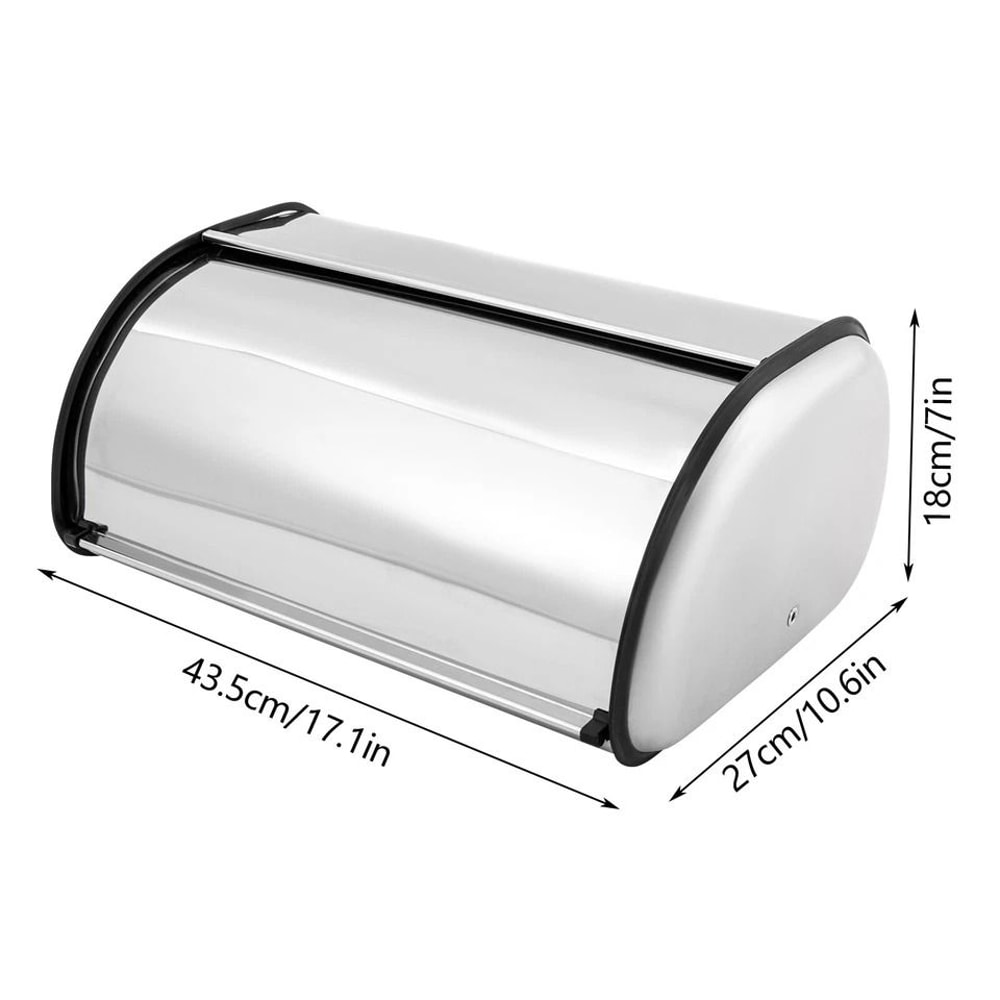 Premium Stainless Steel Kitchen Bread Box Sleek Countertop Bread Bin For Fresh Storage 5