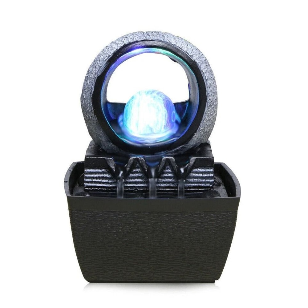 LED Mini Desktop Waterfall Fountain Calming Indoor Relaxation Decor 3