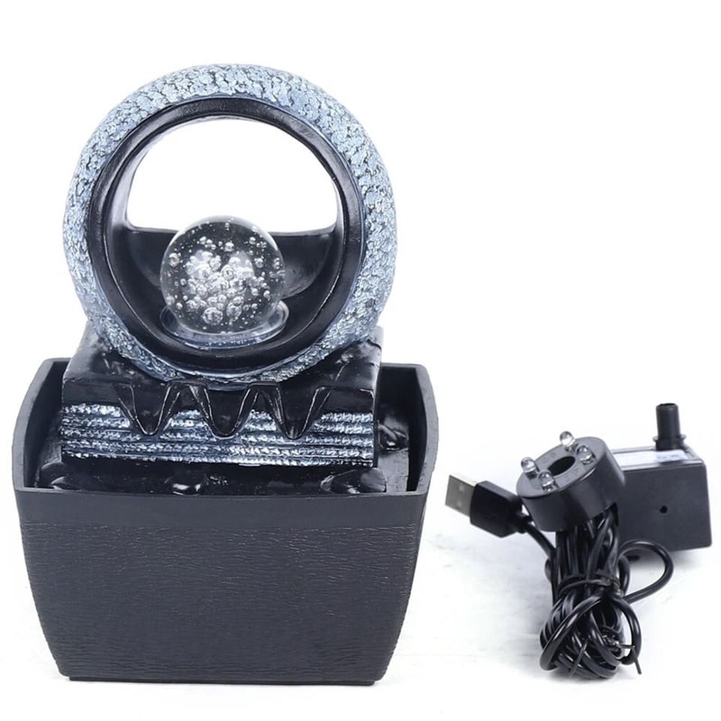 LED Mini Desktop Waterfall Fountain Calming Indoor Relaxation Decor 4