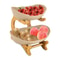 Premium Tier Fruit Basket Bamboo Fruit Bowl Stand Ceramic Fruit Storage Bowl Organizer 3