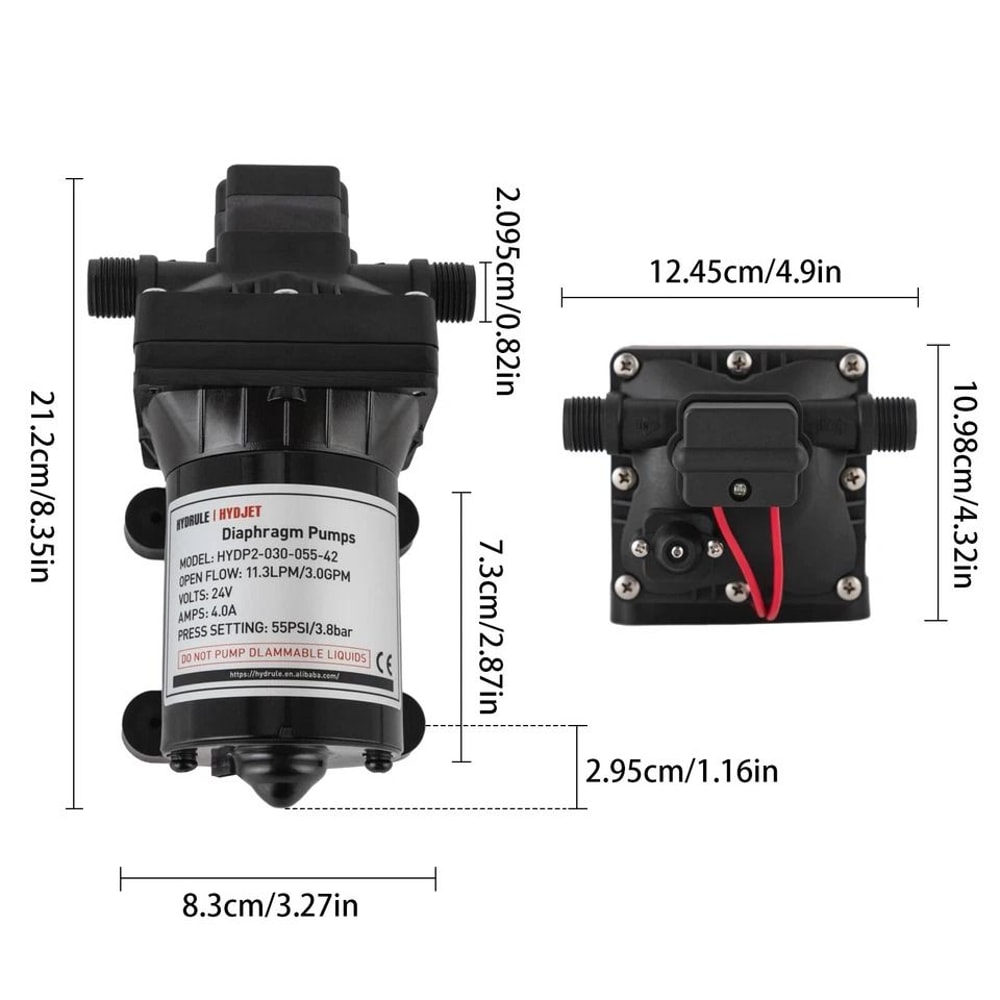 Premium Diaphragm RV Water Pump Self Priming Booster Pressure Pump For Yacht Marine Systems 2
