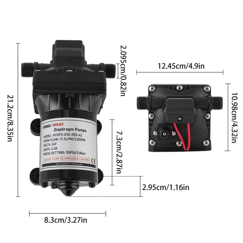 Premium Diaphragm RV Water Pump Self Priming Booster Pressure Pump For Yacht Marine Systems 7