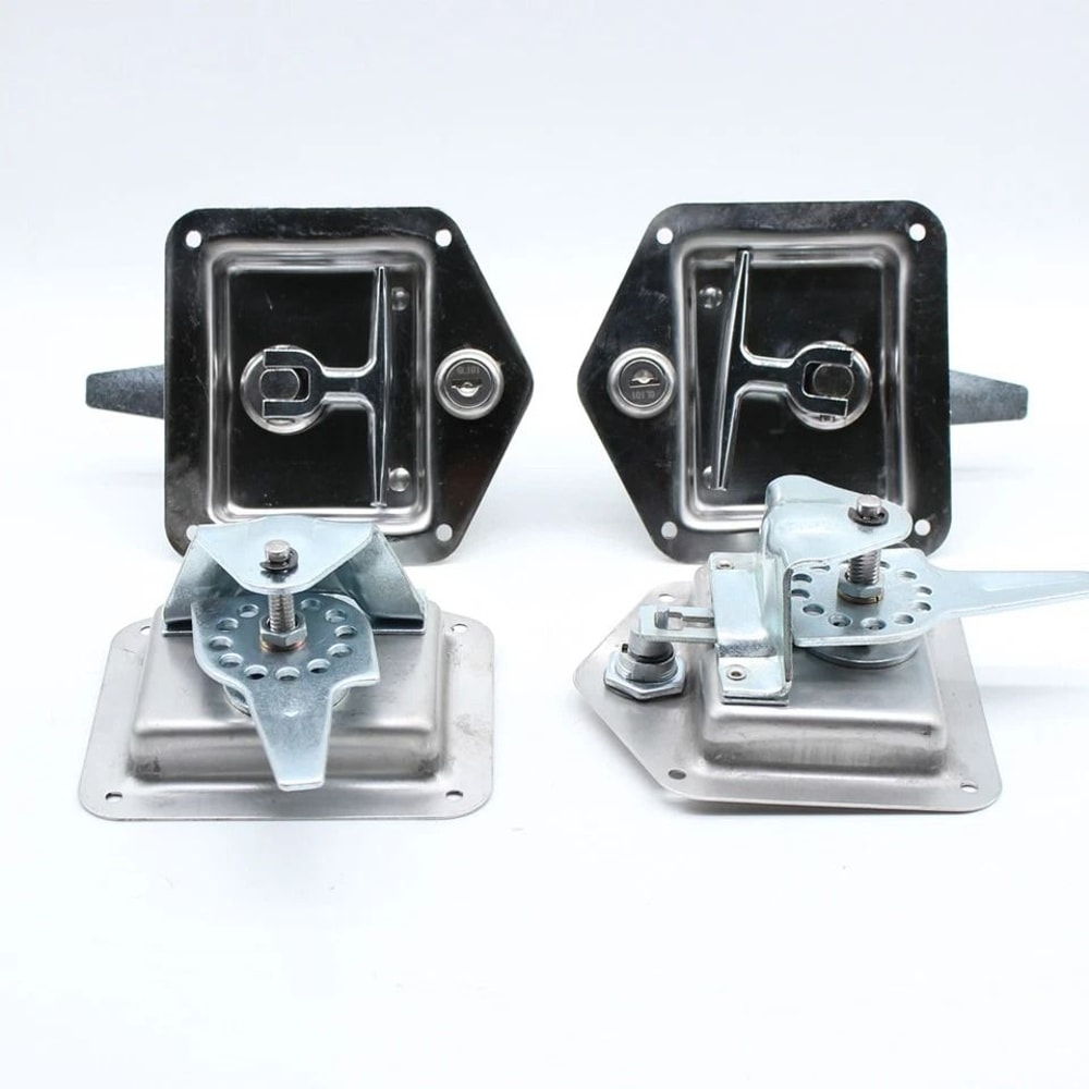 Premium Stainless Steel T Handle Tool Box Latch Trailer Door Lock Set 2