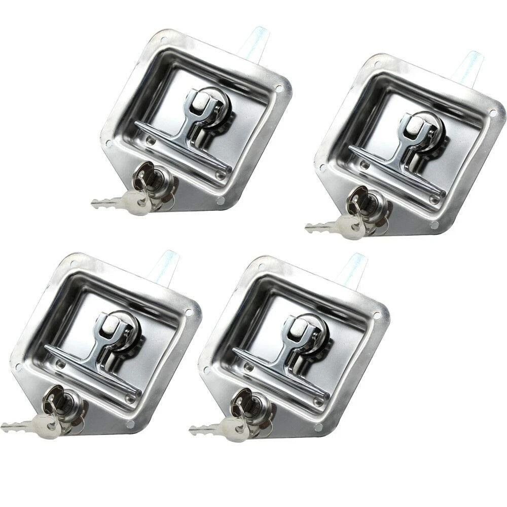 Premium Stainless Steel T Handle Tool Box Latch Trailer Door Lock Set 7